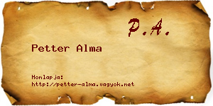 Petter Alma névjegykártya